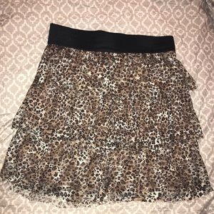 Leopard Print Ruffle Skirt